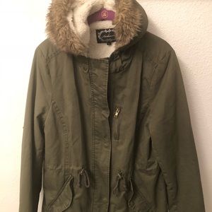 Army green utility coat